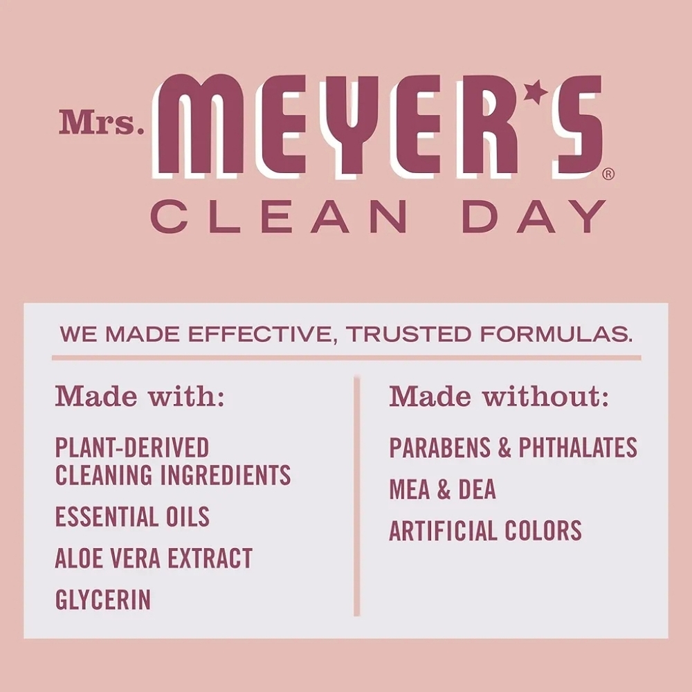 NEW Mrs. Meyer's Clean Day Liquid Dish Soap Rose Limited Edition 16 fl oz 3 Pack - Picture 5 of 10